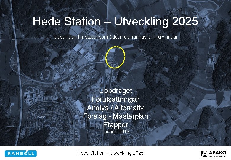 Hede Station – Utveckling 2025 Masterplan för stationsområdet med närmaste omgivningar Uppdraget Förutsättningar Analys