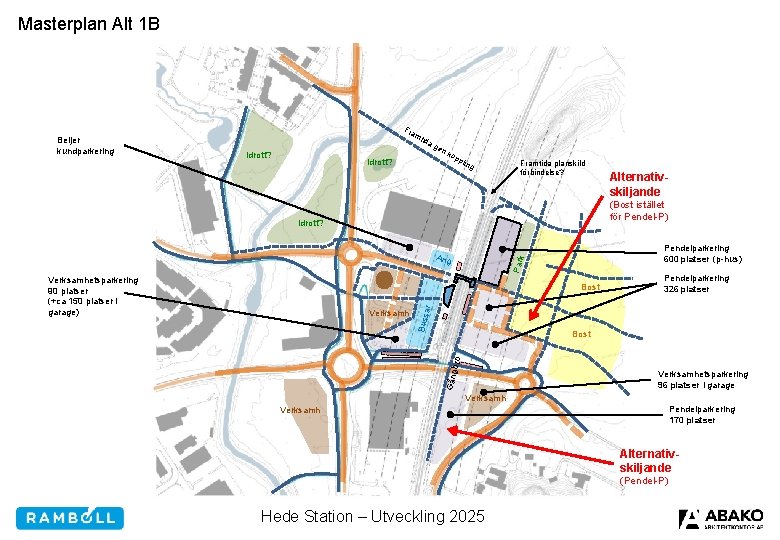 Masterplan Alt 1 B Beijer kundparkering Fra mt Idrott? ida Idrott? ge nk op