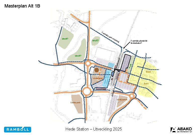 Masterplan Alt 1 B Fra mt Idrott? ida ge nk op plin g Framtida