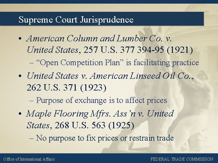 Supreme Court Jurisprudence • American Column and Lumber Co. v. United States, 257 U.