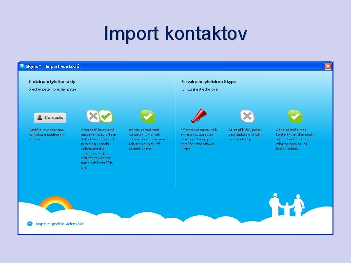 Import kontaktov 