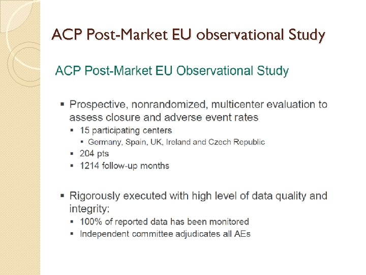 ACP Post-Market EU observational Study 