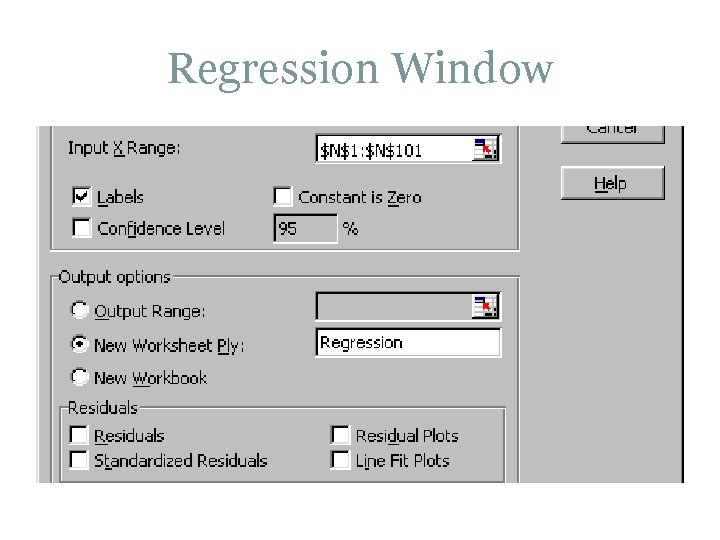 Regression Window 