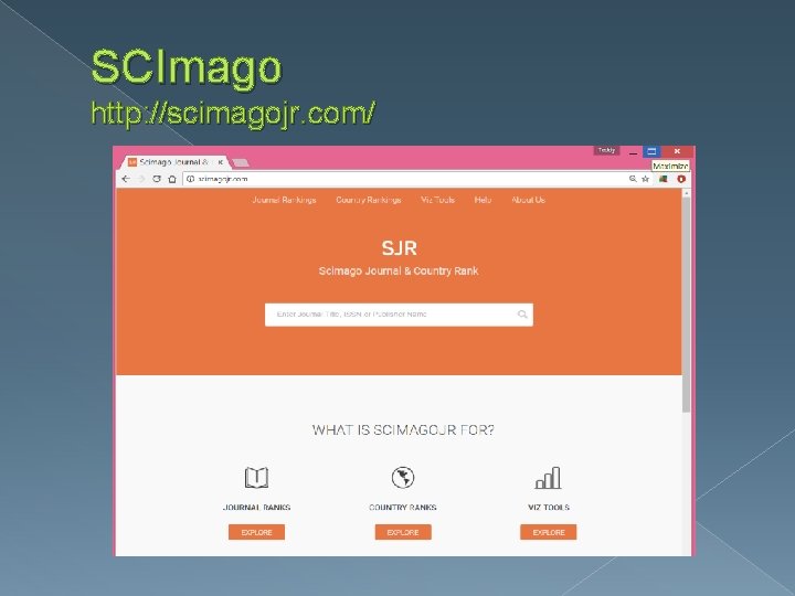 SCImago http: //scimagojr. com/ 