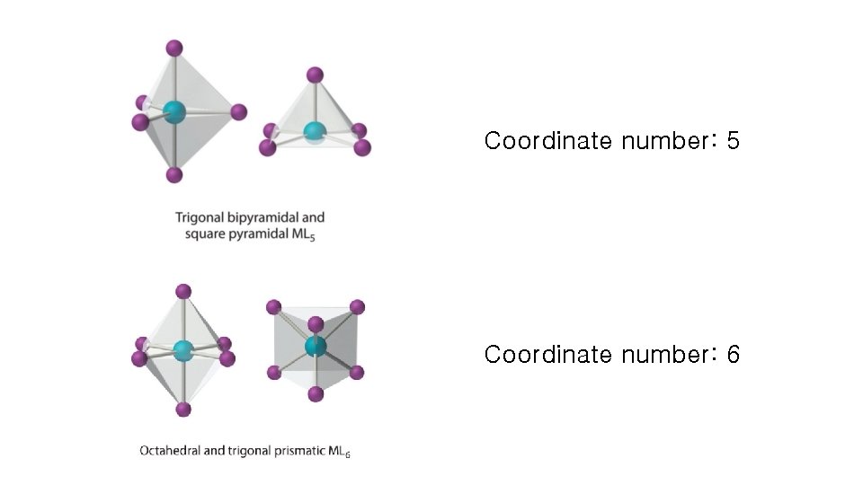 Coordinate number: 5 Coordinate number: 6 