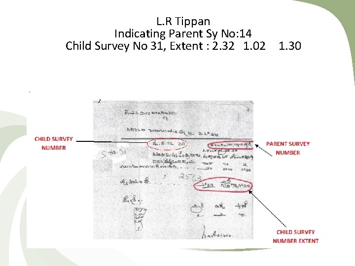 L. R Tippan Indicating Parent Sy No: 14 Child Survey No 31, Extent :