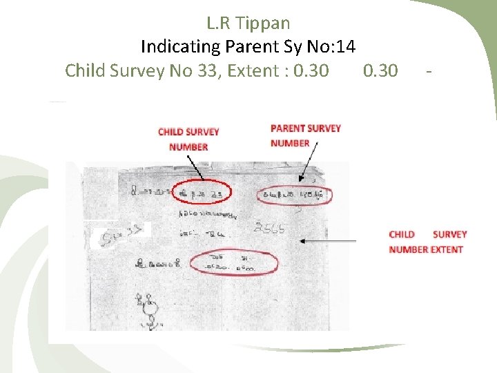 L. R Tippan Indicating Parent Sy No: 14 Child Survey No 33, Extent :