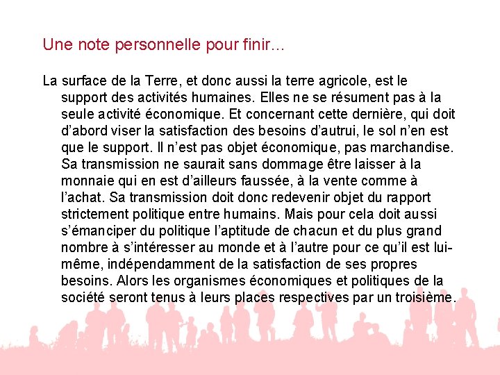 Une note personnelle pour finir… La surface de la Terre, et donc aussi la