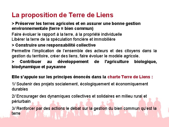 La proposition de Terre de Liens > Préserver les terres agricoles et en assurer