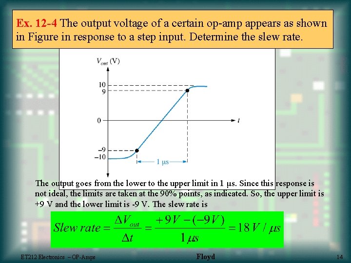 Ex. 12 -4 The output voltage of a certain op-amp appears as shown in