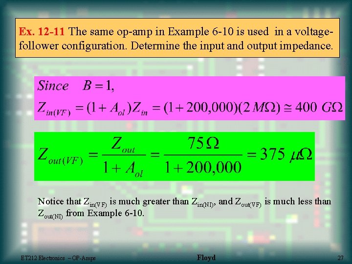 Ex. 12 -11 The same op-amp in Example 6 -10 is used in a