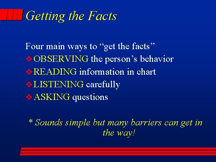 Understanding Facts Getting the Facts Effective Communication with Elders Adapted