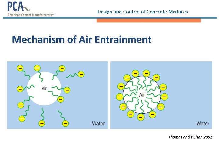 Design and Control of Concrete Mixtures Mechanism of Air Entrainment Thomas and Wilson 2002