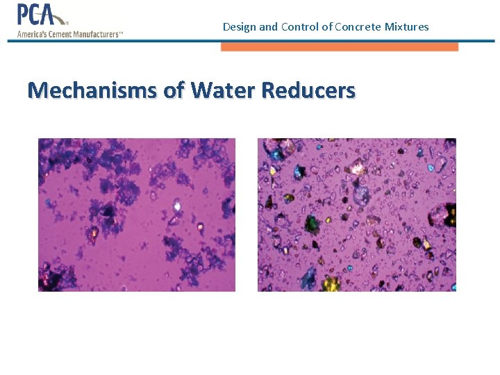Design and Control of Concrete Mixtures Mechanisms of Water Reducers 
