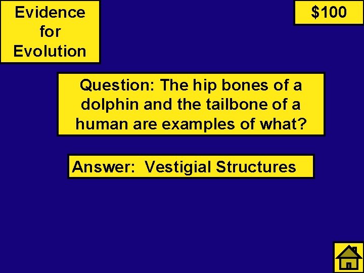 Evidence for Evolution Question: The hip bones of a dolphin and the tailbone of