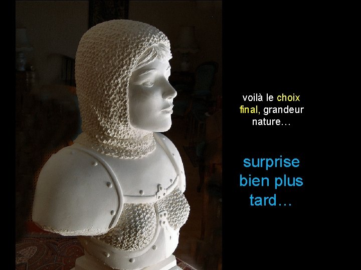 voilà le choix final, grandeur nature… surprise bien plus tard… 
