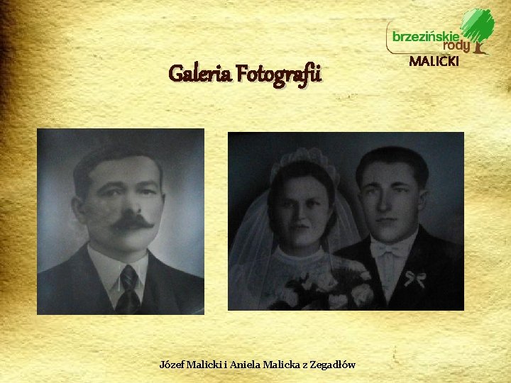 Galeria Fotografii Józef Malicki i Aniela Malicka z Zegadłów MALICKI 