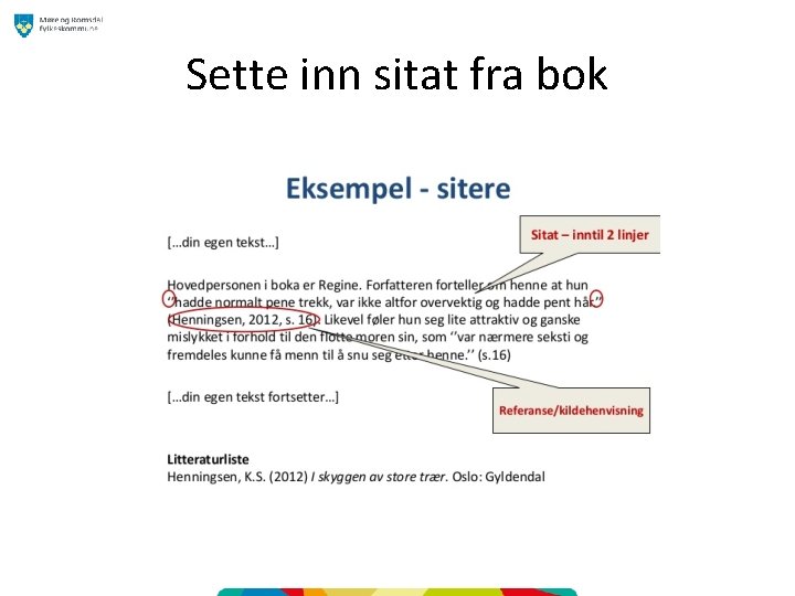 Sette inn sitat fra bok 