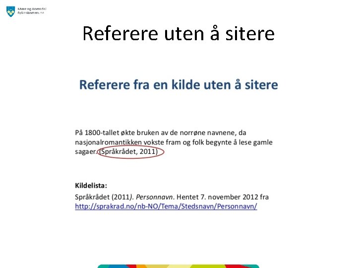 Referere uten å sitere 