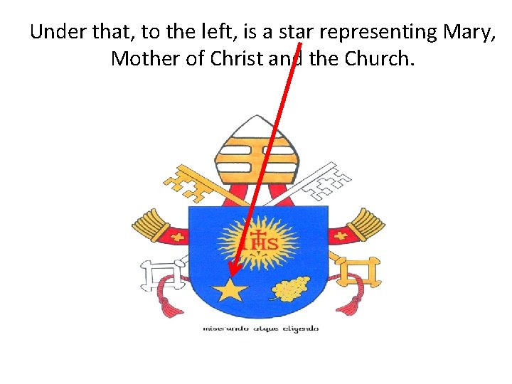 Under that, to the left, is a star representing Mary, Mother of Christ and