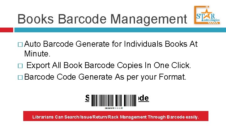 Books Barcode Management � Auto Barcode Generate for Individuals Books At Minute. � Export