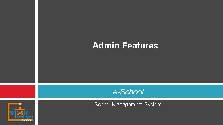 Admin Features e-School Management System 