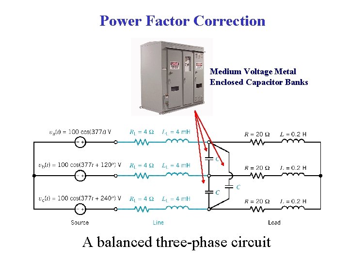 Power Factor Correction Medium Voltage Metal Enclosed Capacitor Banks A balanced three-phase circuit 