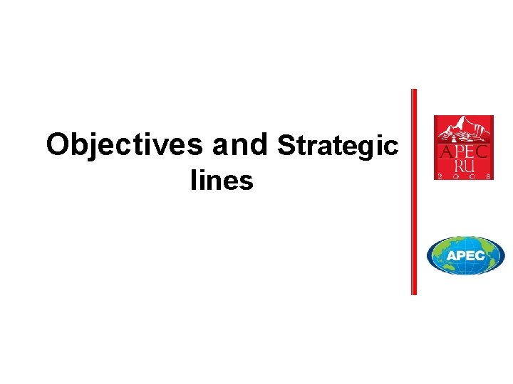 Objectives and Strategic lines 
