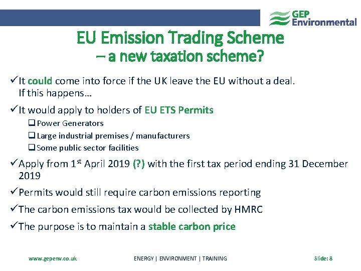 EU Emission Trading Scheme – a new taxation scheme? üIt could come into force