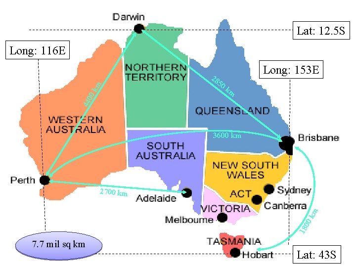 Lat: 12. 5 S Long: 153 E 28 50 km 44 0 0 k