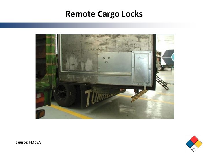 Remote Cargo Locks Source: FMCSA 23 Remote Cargo Locks Source: FMCSA 23