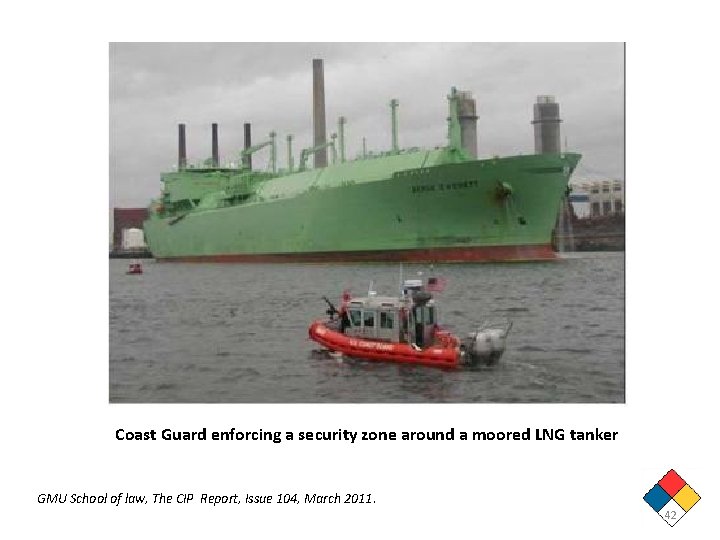 Coast Guard enforcing a security zone around a moored LNG tanker GMU School of Coast Guard enforcing a security zone around a moored LNG tanker GMU School of