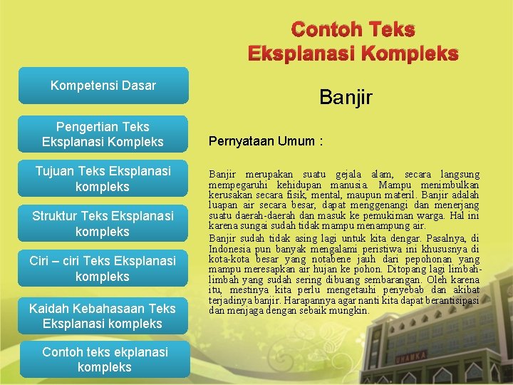 Contoh Teks Eksplanasi Kompleks Kompetensi Dasar Pengertian Teks Eksplanasi Kompleks Tujuan Teks Eksplanasi kompleks