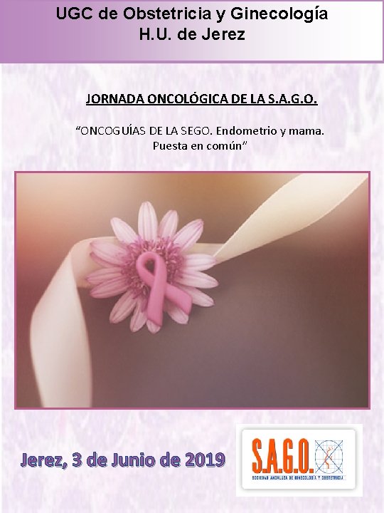 UGC de Obstetricia y Ginecología H. U. de Jerez JORNADA ONCOLÓGICA DE LA S.