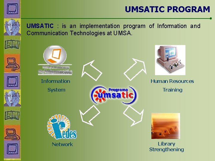 UMSATIC PROGRAM UMSATIC : is an implementation program of Information and Communication Technologies at
