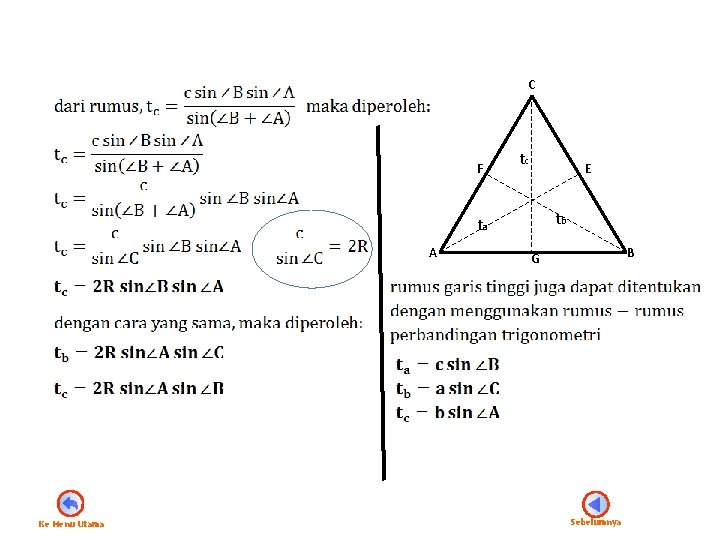 C F tc E tb ta A Ke Menu Utama B G Sebelumnya 