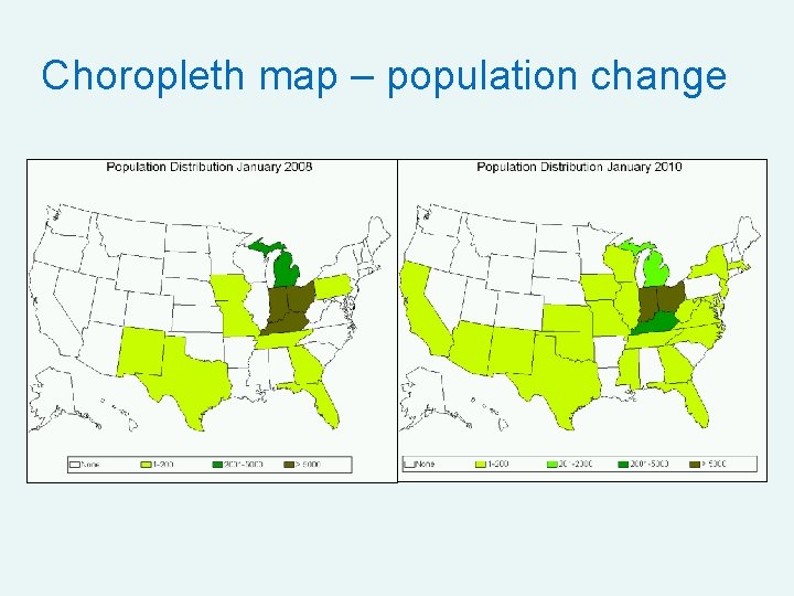 Choropleth map – population change 