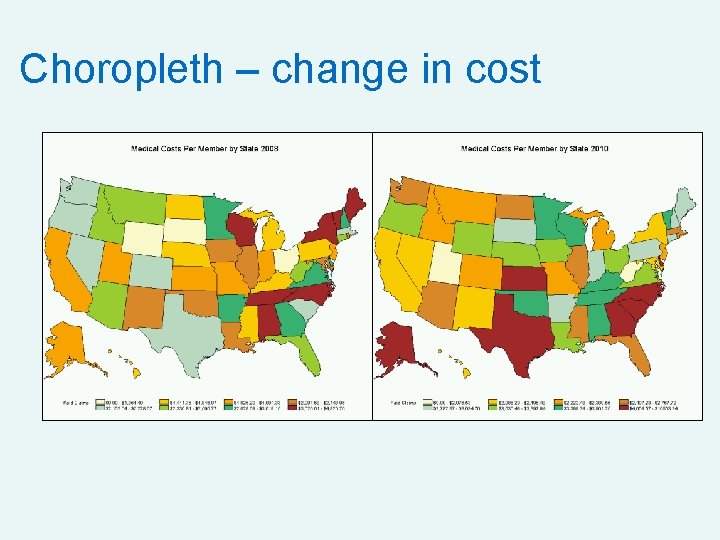 Choropleth – change in cost 