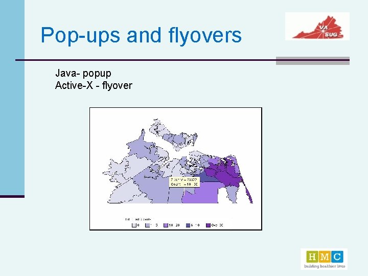 Pop-ups and flyovers Java- popup Active-X - flyover 