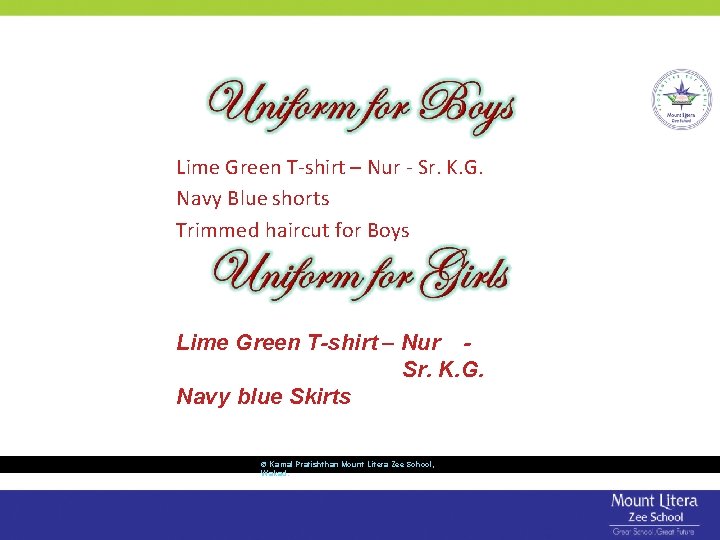 Lime Green T-shirt – Nur - Sr. K. G. Navy Blue shorts Trimmed haircut Lime Green T-shirt – Nur - Sr. K. G. Navy Blue shorts Trimmed haircut