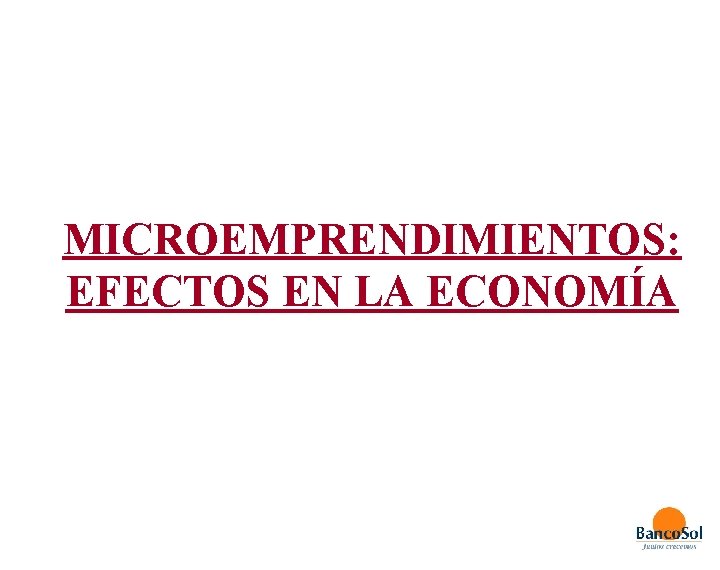 MICROEMPRENDIMIENTOS: EFECTOS EN LA ECONOMÍA 