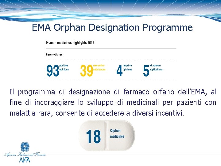 EMA Orphan Designation Programme Il programma di designazione di farmaco orfano dell’EMA, al fine