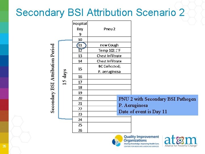 35 15 days Secondary BSI Attribution Period Secondary BSI Attribution Scenario 2 PNU 2