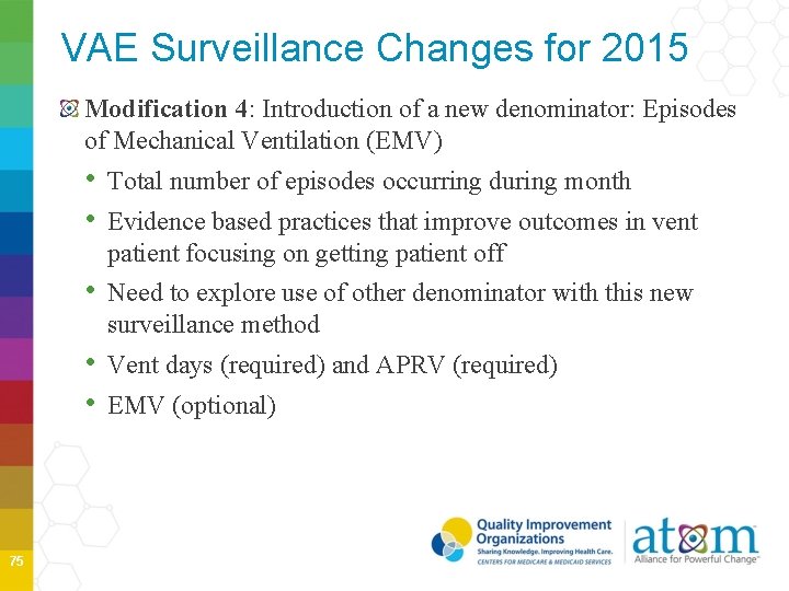 VAE Surveillance Changes for 2015 Modification 4: Introduction of a new denominator: Episodes of
