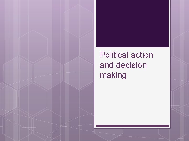 Political action and decision making 