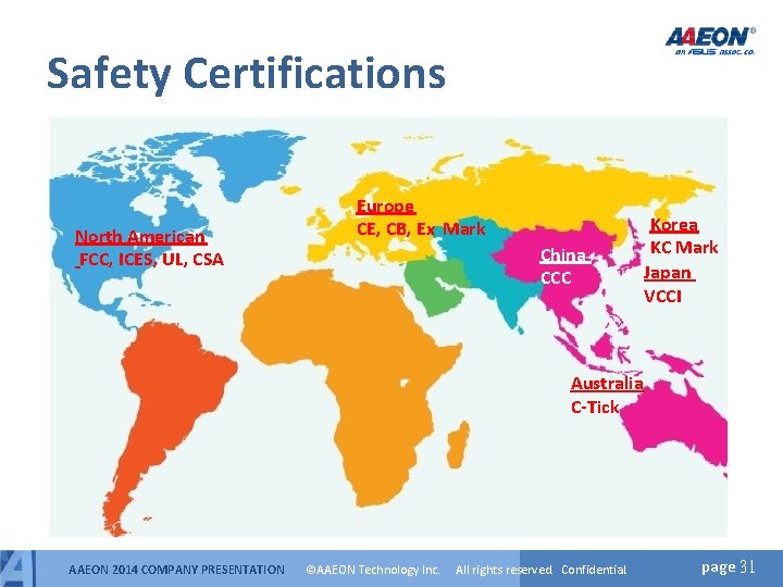 Safety Certifications North American FCC, ICES, UL, CSA Europe CE, CB, Ex Mark China Safety Certifications North American FCC, ICES, UL, CSA Europe CE, CB, Ex Mark China