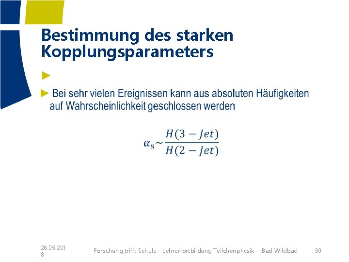 Bestimmung des starken Kopplungsparameters ► 26. 05. 201 8 Forschung trifft Schule - Lehrerfortbildung Bestimmung des starken Kopplungsparameters ► 26. 05. 201 8 Forschung trifft Schule - Lehrerfortbildung