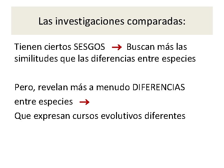 Las investigaciones comparadas: Tienen ciertos SESGOS Buscan más las similitudes que las diferencias entre