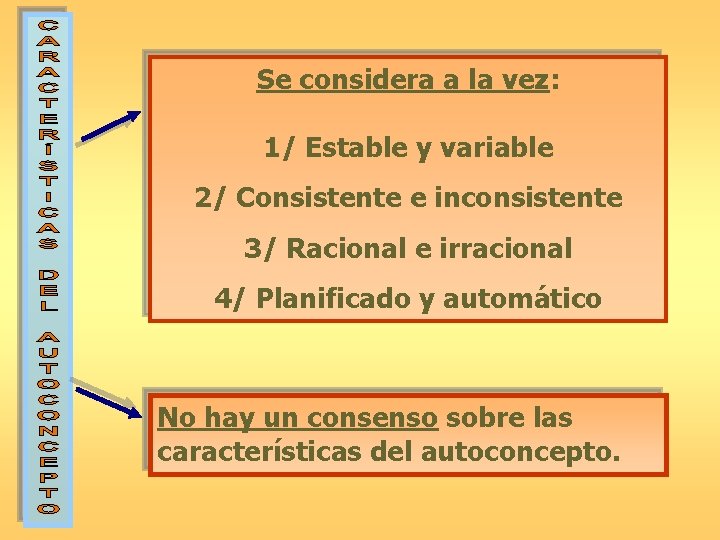 Se considera a la vez: 1/ Estable y variable 2/ Consistente e inconsistente 3/