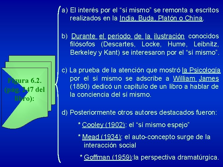a) El interés por el “sí mismo” se remonta a escritos realizados en la